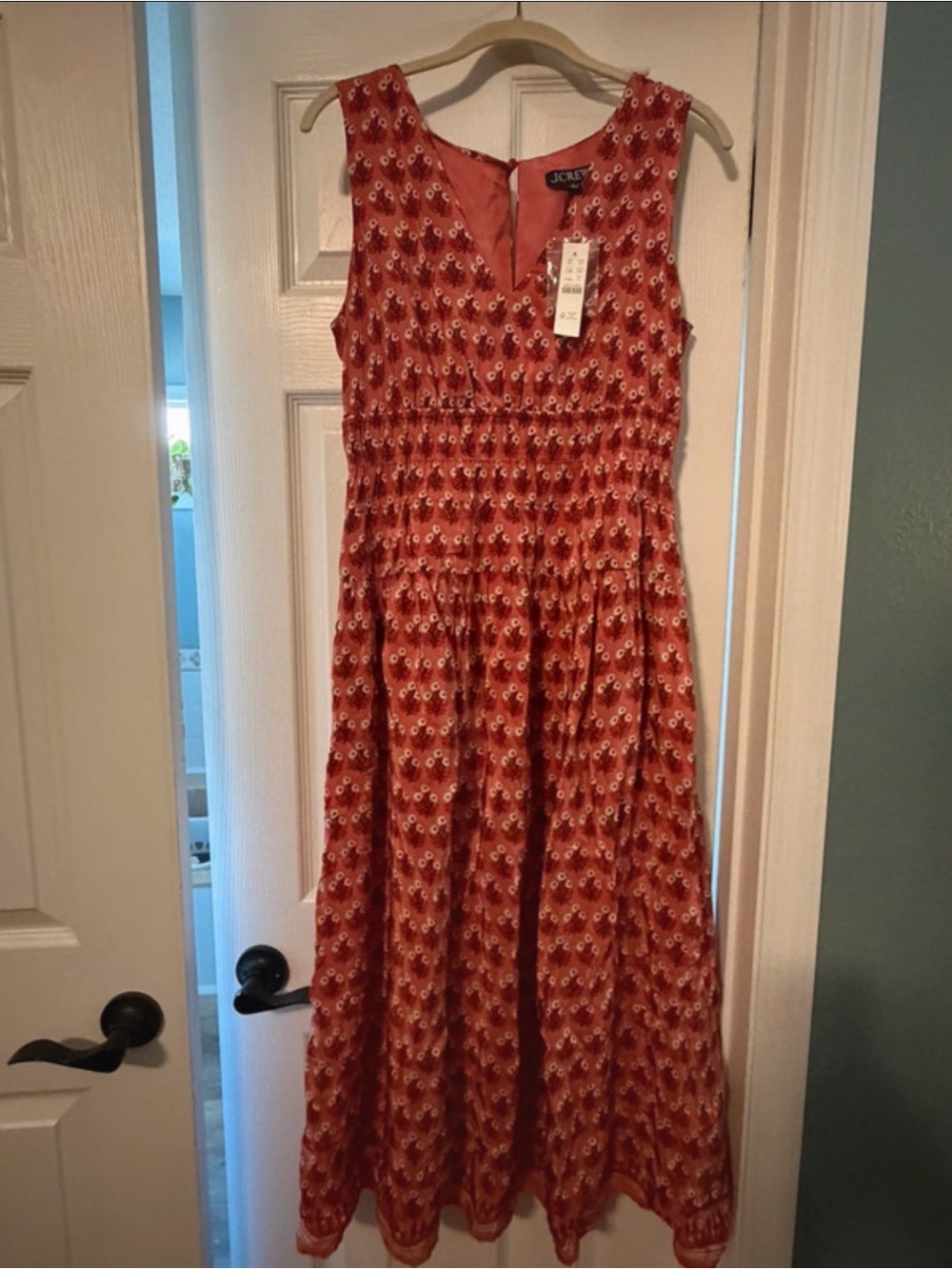 J. Crew Rust Floral Sleeveless Maxi Dress